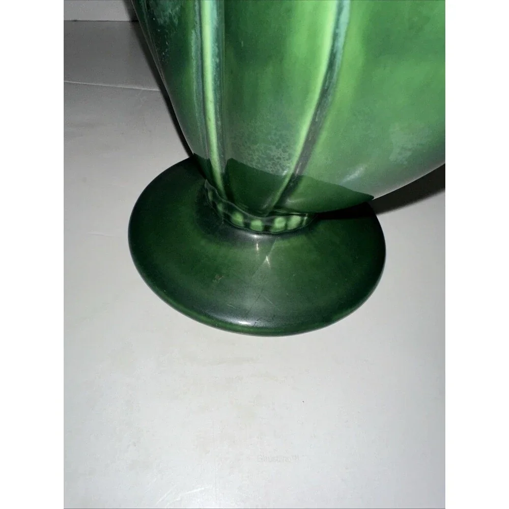 Amazing MCM Royal HAEGER - Art Deco TULIP FAN VASE GREEN Flower-Ware R1523